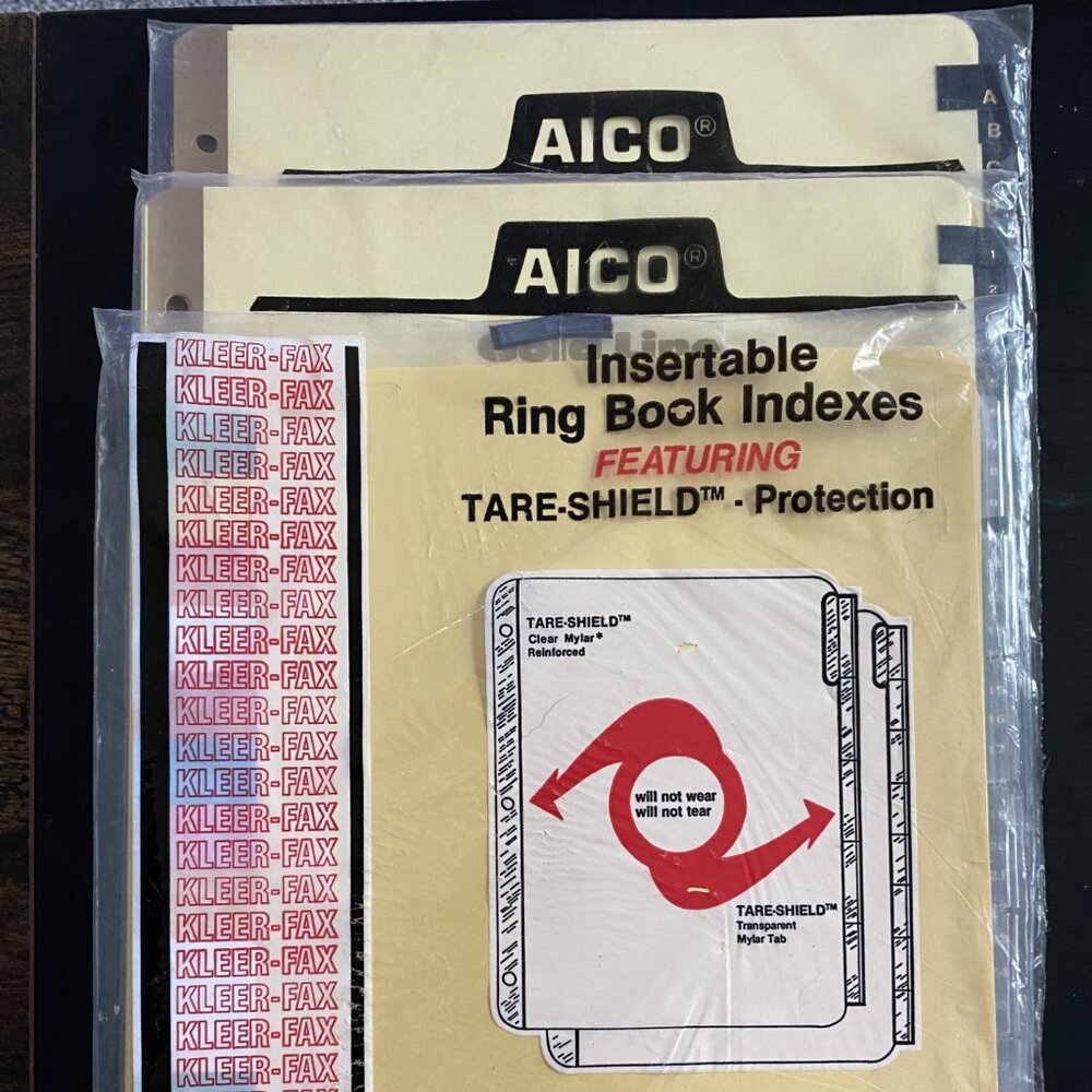Vintage '80s Mylar Index Set – Tear-Proof Tabs & Sleek Style